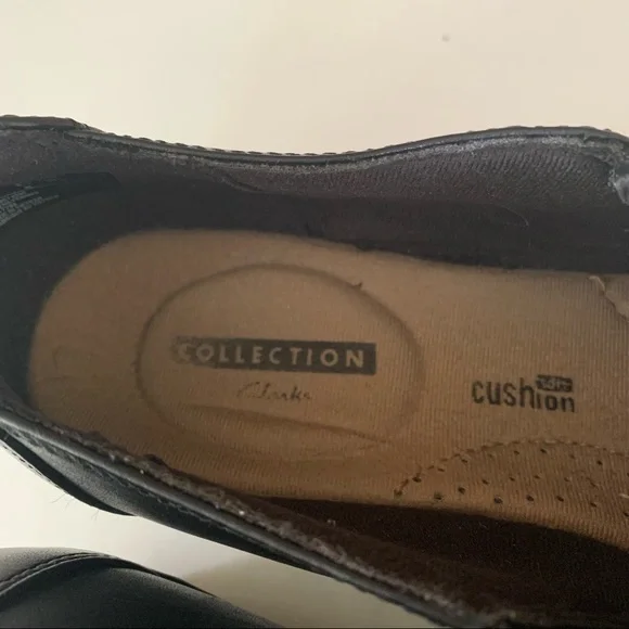 Clarks Channing Haley black leather slip on loafers Women's size US 8.5 M - Picture 2 of 10